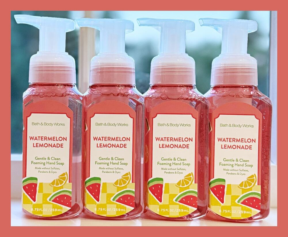 Bath & Body Works Watermelon Lemonade 8.75oz Gentle Clean Foaming Hand Soap x4